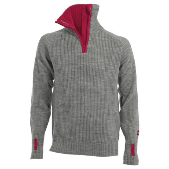 Hovedbilde Rav sweater w/zip Grey Melange/Beetrot
